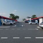 Parking area outside the service center