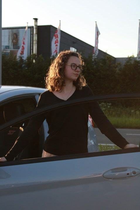 Emily C. outside the shop